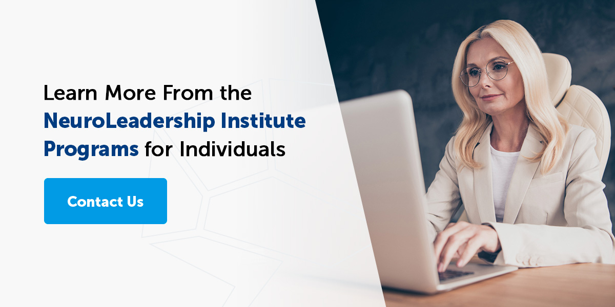 Learn more from the NeuroLeadership Institute programs for individuals